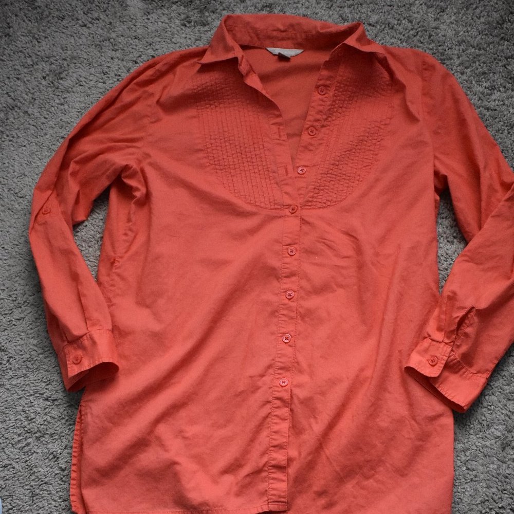 White Stag Orange/Peach Button Up Shirt